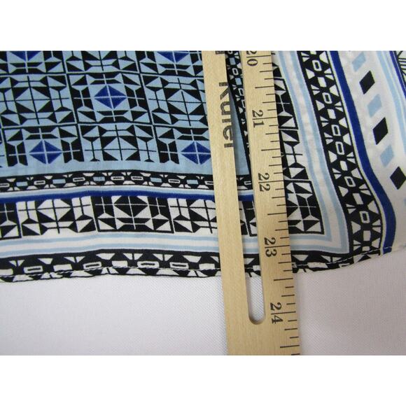 Parker Blue Geometric Silk Top sz XS Boho Hippie Y2K Cottaecore Peasant 90's - Picture 9 of 11